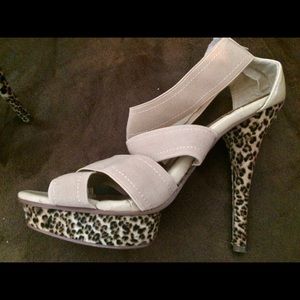 Strappy, sexy nude and leopard heels